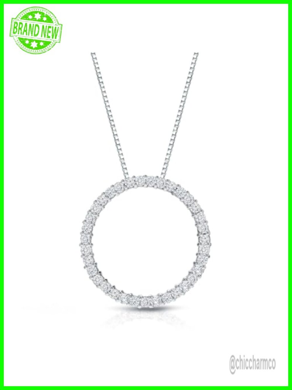 1 Carat Diamond Circle of Life Pendant Necklace 14k White Gold 18in